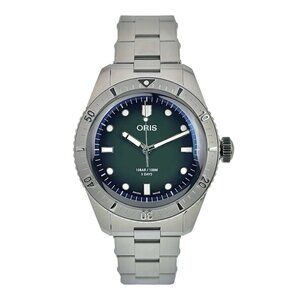 Oris Divers Sixty Five Stainless Steel Green Dial 38mm Automatic Mens Watch 7774